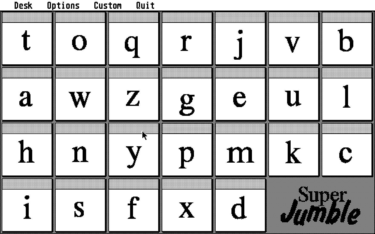 Super Jumble atari screenshot